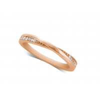 Ladies 9ct Gold Diamond Set Shaped Wedding Ring