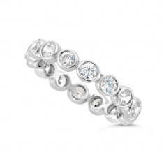Ladies 9ct Gold Rubover Diamond Eternity Ring