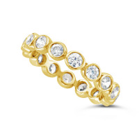 Ladies 9ct Gold Rubover Diamond Eternity Ring