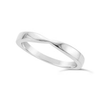 Ladies PlatinumShaped Wedding Ring