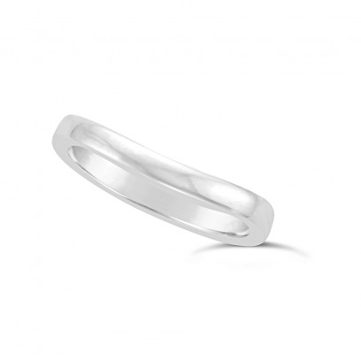Ladies Platinum Shaped Wedding Ring
