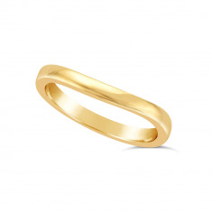 Ladies 9ct Gold Shaped Wedding Ring