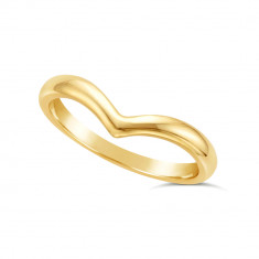 Ladies 9ct Gold Shaped Wedding Ring