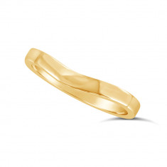 Ladies 9ct Gold Shaped Wedding Ring
