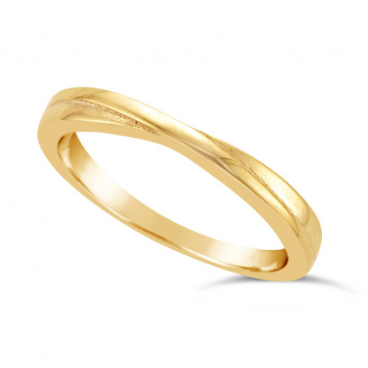 Ladies 9ct Gold Shaped Wedding Ring