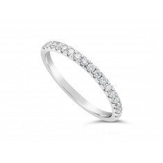 9ct White Gold Ladies 0.34ct Pave Set Wedding Ring