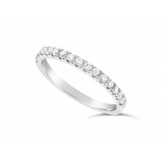 9ct White Gold Ladies 0.33ct Pave Set Wedding Ring