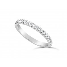 9ct White Gold Ladies 0.20ct Pave Set Wedding Ring