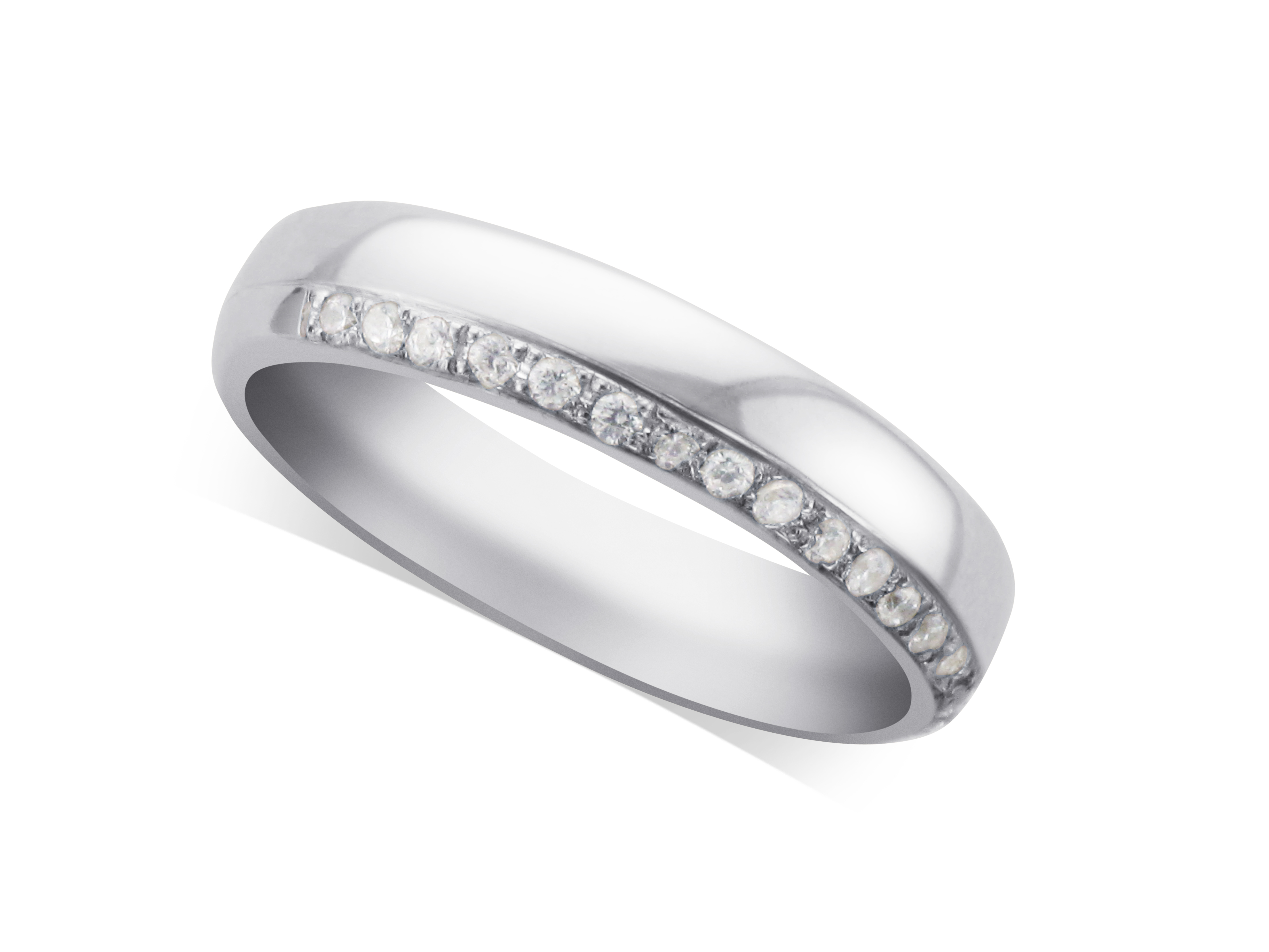 Ladies Platinum Diamond Set Wedding Ring With 22 Round Diamonds Pave