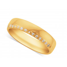 Gents 9ct Gold Diamond Set Wedding Ring