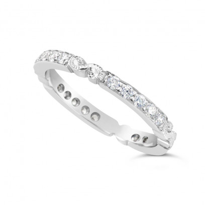 Ladies Platinum Hand Engraved Diamond Set Wedding Ring