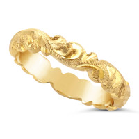 Ladies 18ct Gold Hand Engraved Wedding Ring