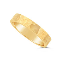 Ladies 18ct Gold Hammered Wedding Ring
