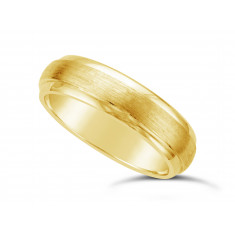 Ladies 9ct Gold Satin Centre Wedding Band