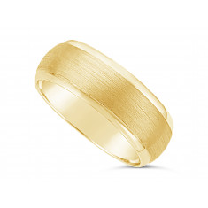 Gents 9ct Gold Satin Centre Wedding Band
