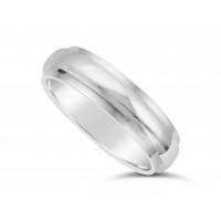 Gents Platinum Diamond Cut Wedding Ring