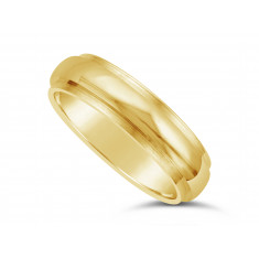 Gents 9ct Gold Diamond Cut Wedding Ring