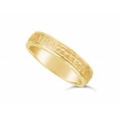 Ladies 9ct Gold Textured Pattern Wedding Ring