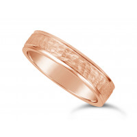 Gents 18ct Gold Textured Pattern Wedding Ring