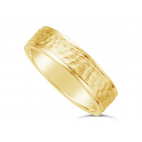 Gents 18ct Gold Textured Pattern Wedding Ring
