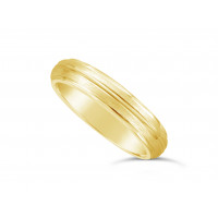 Ladies 9ct Gold Diamond Double Grooved Wedding Ring