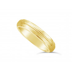 Ladies 9ct Gold Diamond Double Grooved Wedding Ring