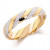 9ct Yellow and White Gold Gents 5mm Twisted Wedding Ring with Beading on the White Gold  