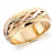 9ct 3 Colour Gold Gents 8mm Ring with Twisted Centre and Beaded Edges  