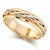 9ct 3 Colour Gold Ladies 6mm Wedding Ring with Twisted Centre and Beaded Edges  