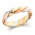 9ct 3 Colour Gold Gents 5mm Twisted Wedding Ring with Beaded Pattern Between Each Twist  