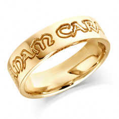 18ct Yellow Gold Gents 6mm Celtic Wedding Ring Engraved with ""mo anam cara"" (my soulmate)  "
