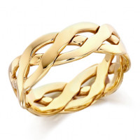 9ct Yellow Gold Gents 6mm Open Celtic Plait Wedding Ring  