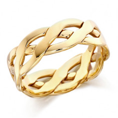 9ct Yellow Gold Gents 6mm Open Celtic Plait Wedding Ring  