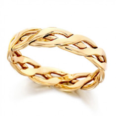 9ct Yellow Gold Ladies 4mm Open Celtic Plait Wedding Ring  