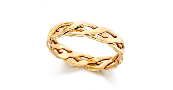 18ct Yellow Gold Ladies 4mm Open Celtic Plait Wedding Ring