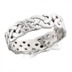 9ct White Gold Gents 5mm Celtic Twist Wedding Ring  