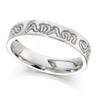 9ct White Gold Ladies 4mm Celtic Wedding Ring Engraved with ""mo anam cara"" (my soulmate)  "