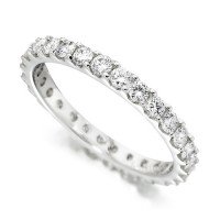 18ct White Gold Ladies Claw Set Full Eternity Ring Set With 1ct Of Diamonds 