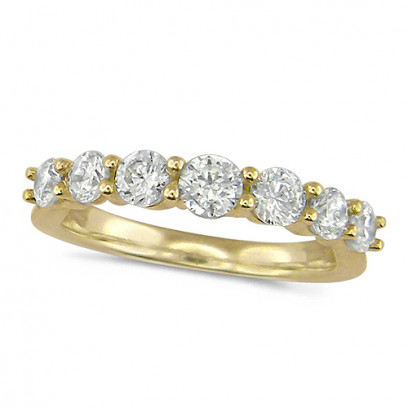 18ct White Gold Brilliant Cut 7 Stone Half Eternity Diamond Ring – Coopers  Jewellery & Watches