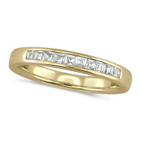 18ct Yellow Gold Ladies 11 Stone Channel Set Princess Cut  Diamond Half Eternity Ring Set with 0.25ct of Diamonds 