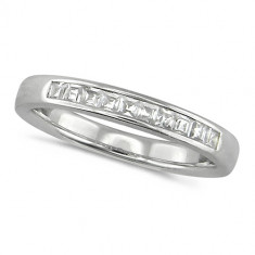 18ct White Gold Ladies 11 Stone Channel Set Princess Cut  Diamond Half Eternity Ring Set with 0.25ct of Diamonds 