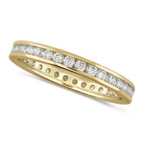18ct Yellow Gold Ladies Channel Set Full Eternity Ring  Set With 0.75ct Of Diamonds