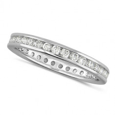 Platinum Ladies Channel Set Full Eternity Ring  Set With 0.75ct Of Diamonds