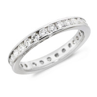 18ct White Gold Ladies Channel Set Full Eternity Ring  Set With 1ct Of Diamonds