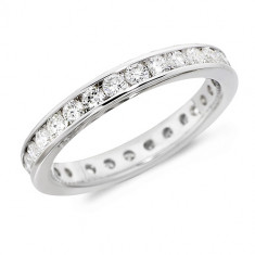 18ct White Gold Ladies Channel Set Full Eternity Ring  Set With 1ct Of Diamonds