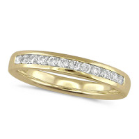 18ct Yellow Gold Ladies Classic Quarter Carat Diamond Channel Set Half Eternity Ring