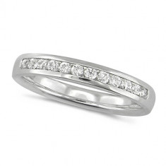 18ct White Gold Ladies Classic Quarter Carat Diamond Channel Set Half Eternity Ring