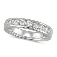 18ct White Gold Ladies Classic Three Quarter Carat Diamond Channel Set Half Eternity Ring