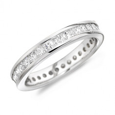 18ct White Gold Ladies 1ct Princess Cut Diamond Full Eternity Ring  
