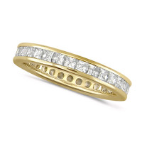 18ct Yellow Gold Ladies 1.50ct Princess Cut Diamond Full Eternity Ring  